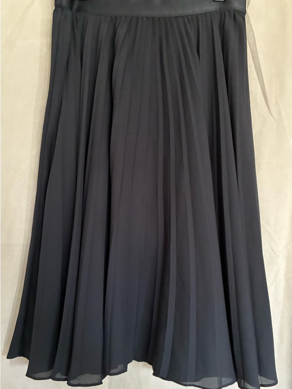 Express Black Circle Skirt with Pleated Detail